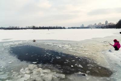 В Киеве мальчика понесло на льдине по Днепр