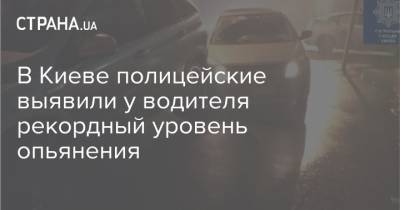В Киеве полицейские выявили у водителя рекордный уровень опьянения
