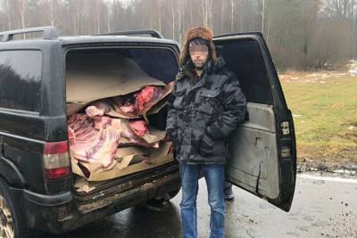 В Шумячском районе задержали автомобиль, незаконно перевозивший из Республики Беларусь мясо говядины