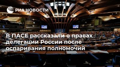 В ПАСЕ рассказали о правах делегации России после оспаривания полномочий