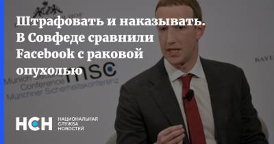 Штрафовать и наказывать. В Совфеде сравнили Facebook с раковой опухолью