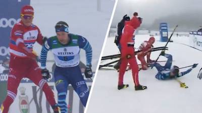 На российского лыжника Большунова за удар соперника палкой подали заявление в финскую полицию