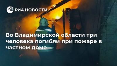 Во Владимирской области три человека погибли при пожаре в частном доме
