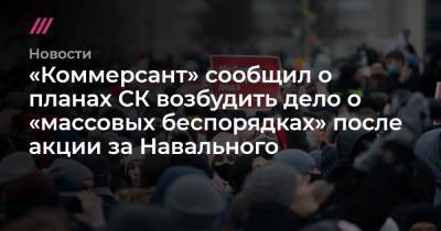 «Коммерсант» сообщил о планах СК возбудить дело о «массовых беспорядках» после акции за Навального