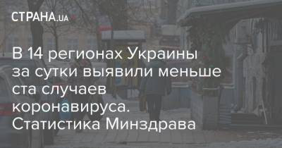 В 14 регионах Украины за сутки выявили меньше ста случаев коронавируса. Статистика Минздрава