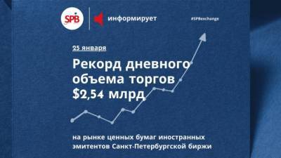 Санкт-Петербургская биржа зафиксировала новый рекорд торгов