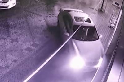 В Луцке пьяный водитель врезался в магазин, а его друг напал на полицейского при оформлении (видео)