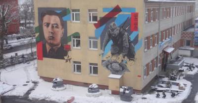 В Калининграде появились граффити с портретом участника штурма Кёнигсберга Булатова