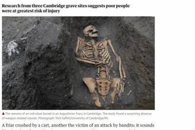 Ученые раскрыли тайну скелетов в Кембридже