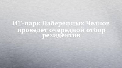 ИТ-парк Набережных Челнов проведет очередной отбор резидентов