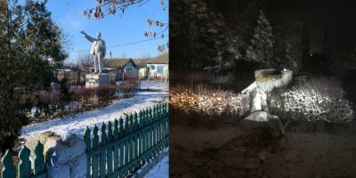 В Одесской области повалили памятник Ленину, возможно, последний в регионе