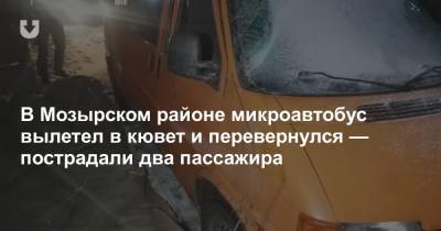 В Мозырском районе микроавтобус вылетел в кювет и перевернулся — пострадали два пассажира