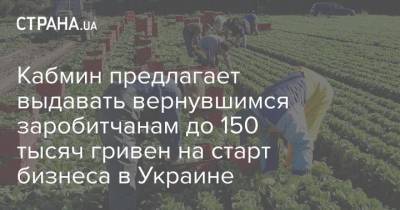 Кабмин предлагает выдавать вернувшимся заробитчанам до 150 тысяч гривен на старт бизнеса в Украине