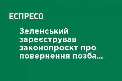 Зеленский зарегистрировал законопроект о возвращении лишения свободы за ложь в декларациях