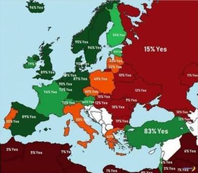 Карта ксенофобии в Европе