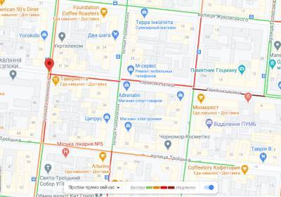 Пробки в Одессе: на каких участках дорог возникли трудности для автотранспорта (карта)
