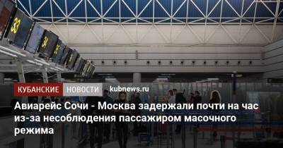 Авиарейс Сочи - Москва задержали почти на час из-за несоблюдения пассажиром масочного режима