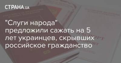 "Слуги народа" предложили сажать на 5 лет украинцев, скрывших российское гражданство