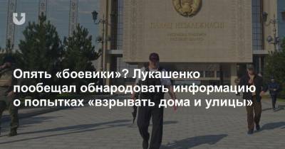 Опять «боевики»? Лукашенко пообещал обнародовать информацию о попытках «взрывать дома и улицы»