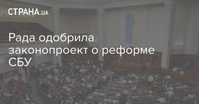 Рада одобрила законопроект о реформе СБУ