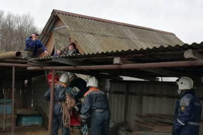 Кубанские спасатели помогли пенсионеру спуститься с крыши