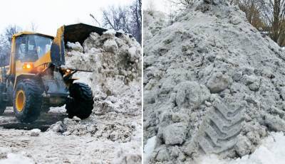 Перед визитом Мишустина коммунальщики завалили снегом сквер полиции в Петрозаводске