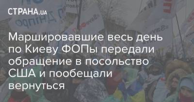 Маршировавшие весь день по Киеву ФОПы передали обращение в посольство США и пообещали вернуться