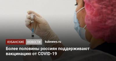 Более половины россиян поддерживают вакцинацию от COVID-19