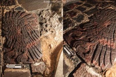 В Мексике археологи нашли барельеф золотого орла с ацтекским символом войны