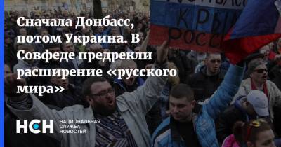 Сначала Донбасс, потом Украина. В Совфеде предрекли расширение «русского мира»