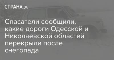 Спасатели сообщили, какие дороги Одесской и Николаевской областей перекрыли после снегопада