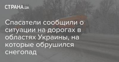 Спасатели сообщили о ситуации на дорогах в областях Украины, на которые обрушился снегопад