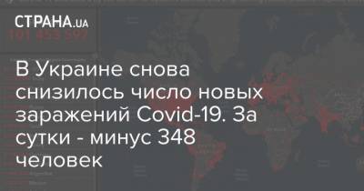 В Украине снова снизилось число новых заражений Covid-19. За сутки - минус 348 человек
