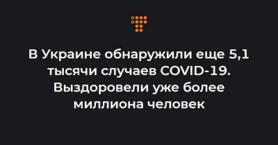 В Украине обнаружили еще 5,1 тысячи случаев COVID-19. Выздоровели уже более миллиона человек