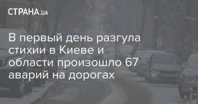 В первый день разгула стихии в Киеве и области произошло 67 аварий на дорогах
