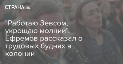 "Работаю Зевсом, укрощаю молнии". Ефремов рассказал о трудовых буднях в колонии