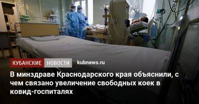 В минздраве Краснодарского края объяснили, с чем связано увеличение свободных коек в ковид-госпиталях