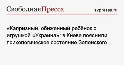 «Капризный ребёнок с игрушкой «Украина»: в Киеве пояснили психологическое состояние Зеленского