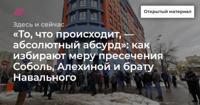 «То, что происходит, — абсолютный абсурд»: как избирают меру пресечения Соболь, Алехиной и брату Навального