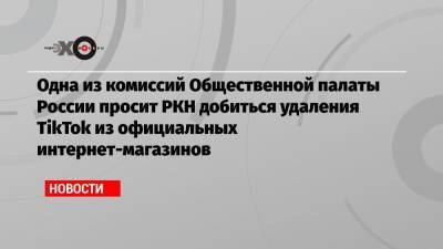 Одна из комиссий Общественной палаты России просит РКН добиться удаления TikTok из официальных интернет-магазинов