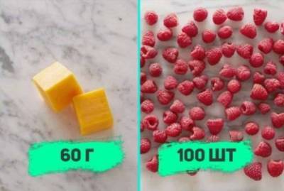 Как выглядят 100 калорий на примере 18 различных продуктов