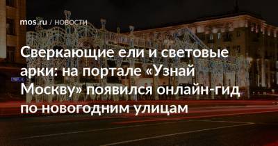 Сверкающие ели и световые арки: на портале «Узнай Москву» появился онлайн-гид по новогодним улицам