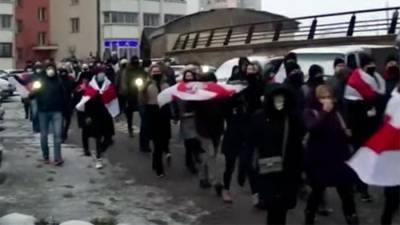 Жители Минска вышли на акции протеста впервые в новом году