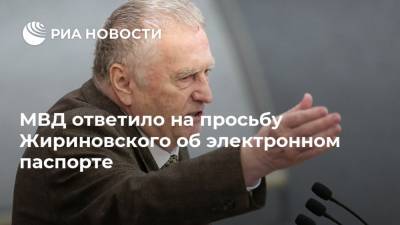 МВД ответило на просьбу Жириновского об электронном паспорте