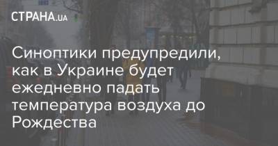Синоптики предупредили, как в Украине будет ежедневно падать температура воздуха до Рождества - strana.ua