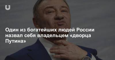 Один из богатейших людей России назвал себя владельцем «дворца Путина»