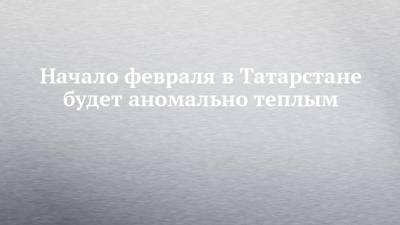 Начало февраля в Татарстане будет аномально теплым