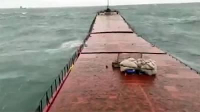 Появилось видео крушения украинского судна «Арвин» у берегов Турции
