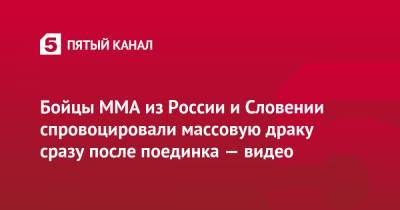 Бойцы MMA из России и Словении спровоцировали массовую драку сразу после поединка — видео