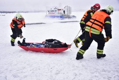 Замерзшего мужчину обнаружили спасатели на льду Большой Невы